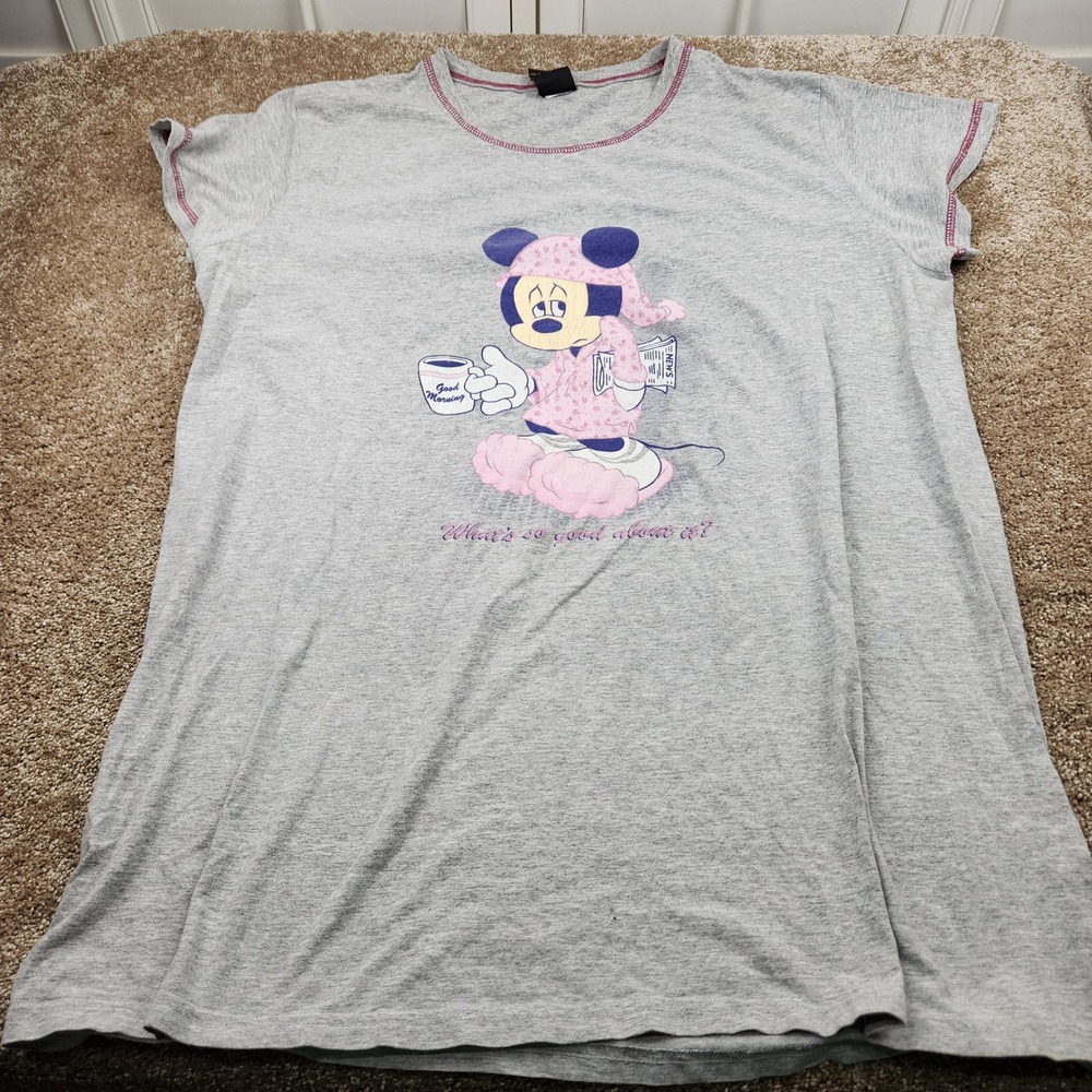Mickey Unlimited Sleep Shirt Pajama Top Cartoon‎ Disney Grey